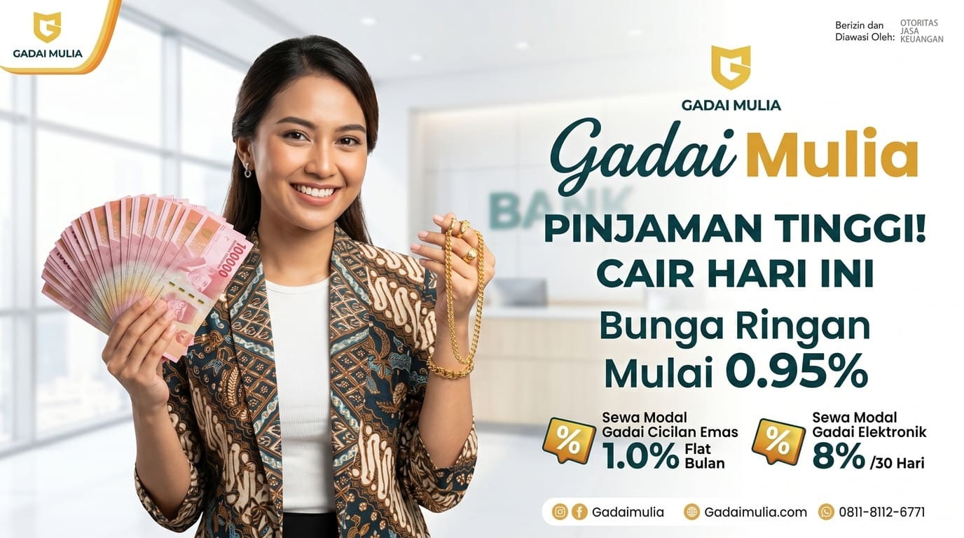 Gadai Mulia — Pinjaman Tinggi, Cair Hari Ini, Bunga Ringan Mulai 0.95%
